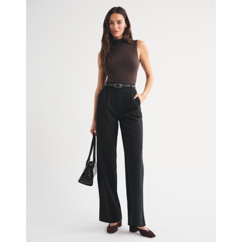 Abercrombie Black Sloane Wide Leg Trousers